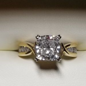 2.20 Ctw. Cushion Cut Diamond Engagement Ring